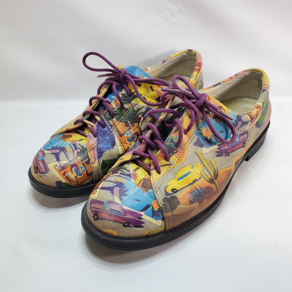 Icon Oxford Shoes Women 7.5 Leather Desert Road Trip Vintage Car Art